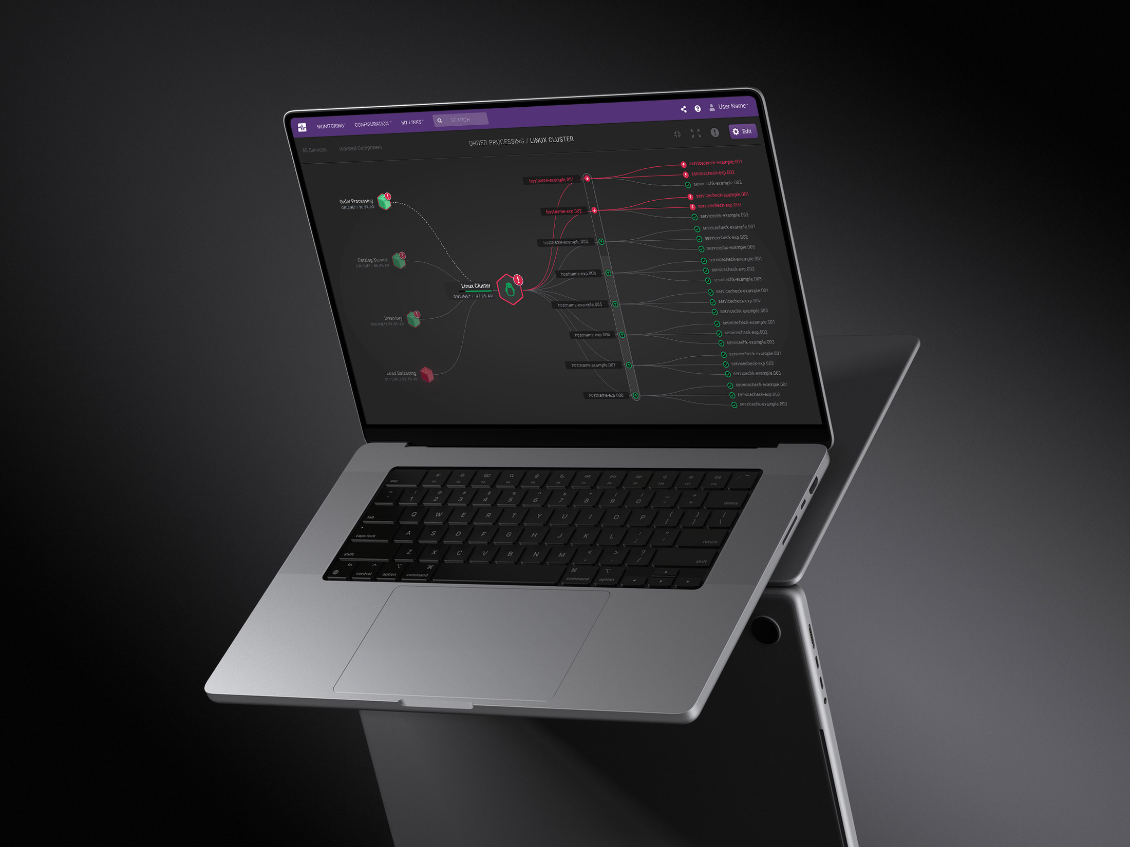 Opsview BSM monitoring dashboard