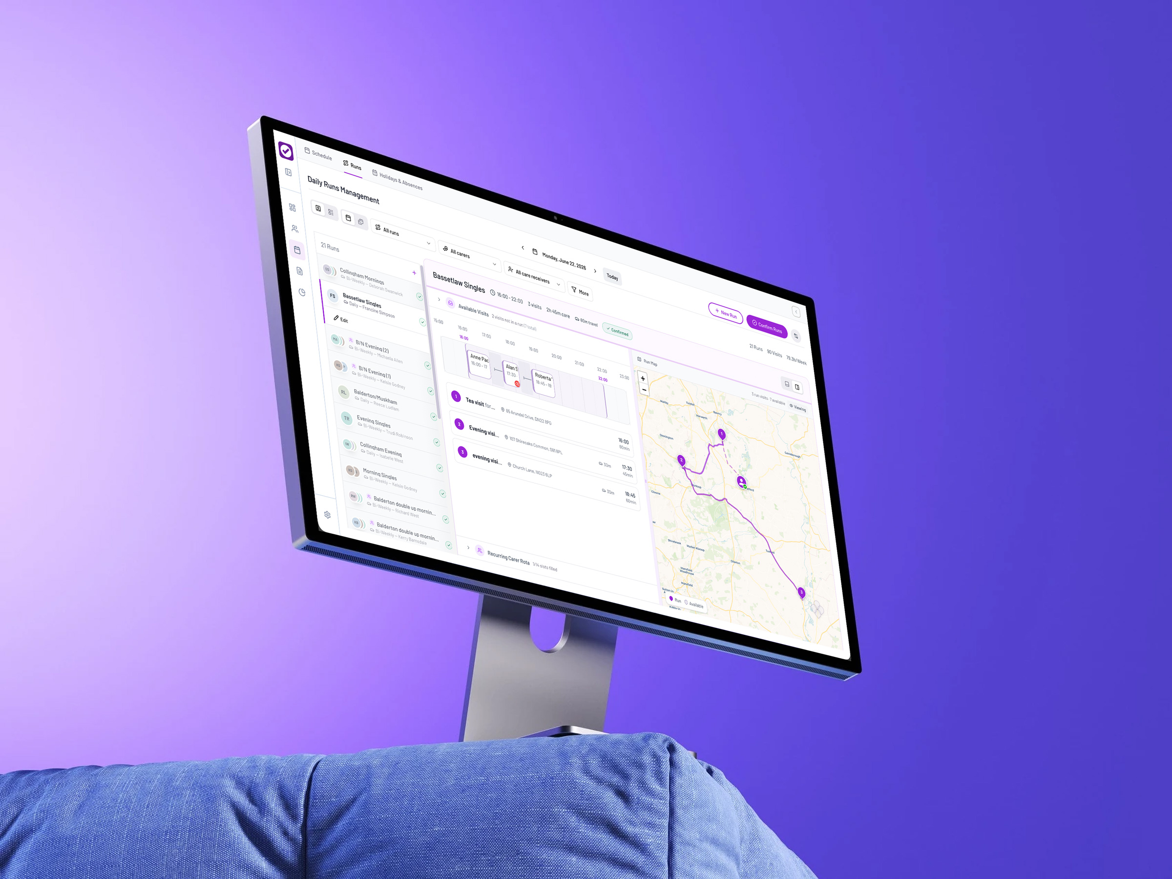 PASS Roster scheduling platform screens