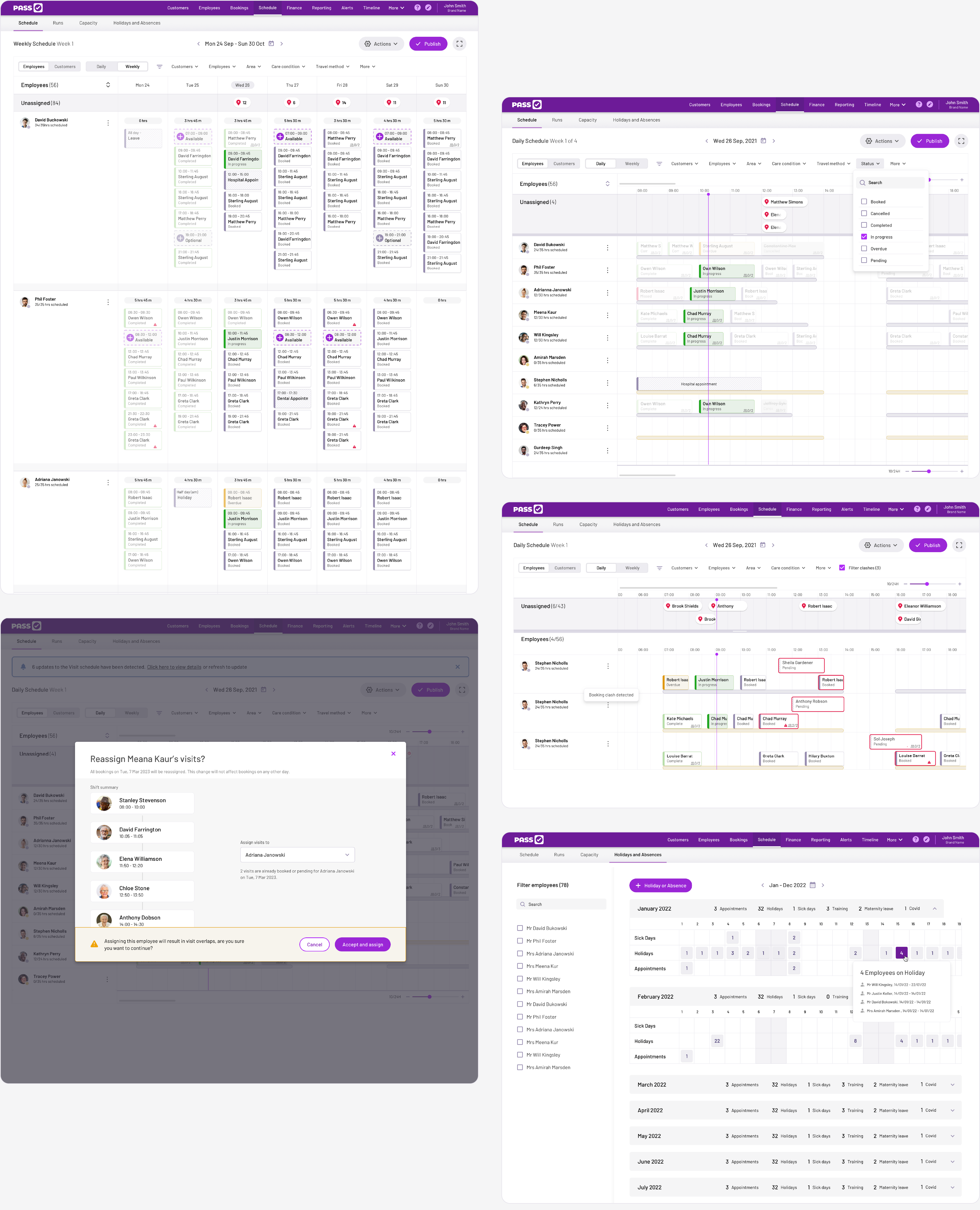 Schedule screens final design