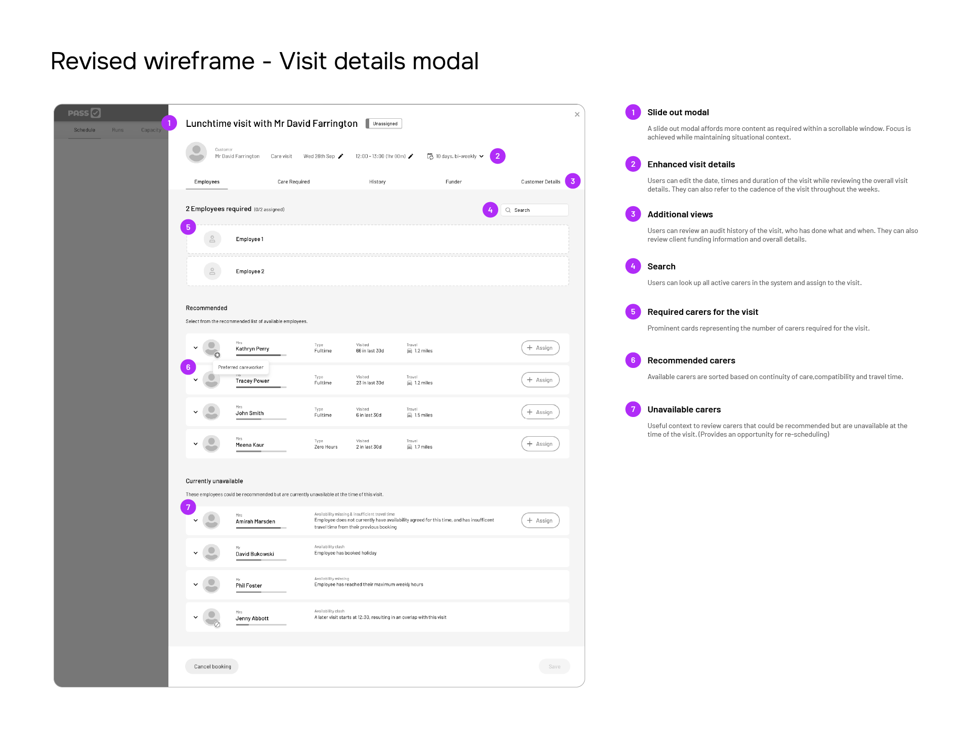 Updated wireframe for schedule modal