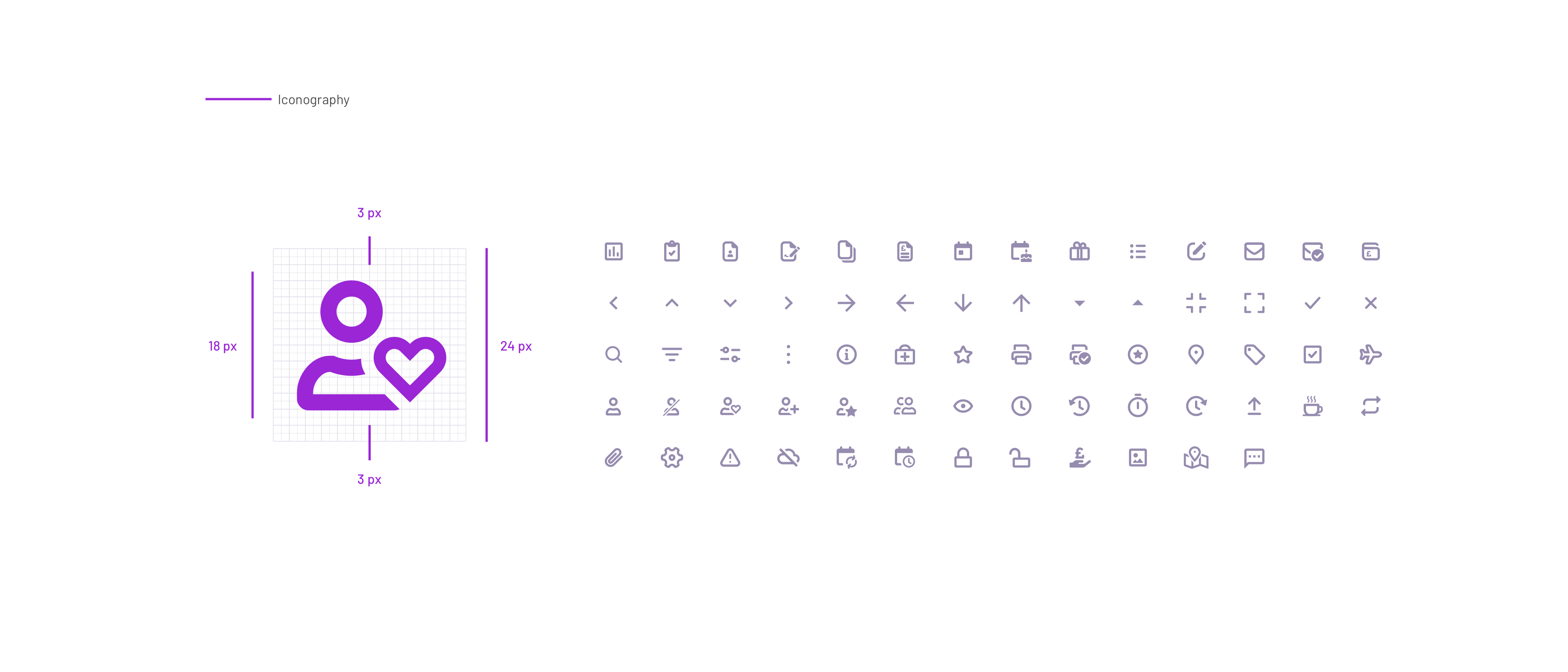 Icon set in the design system